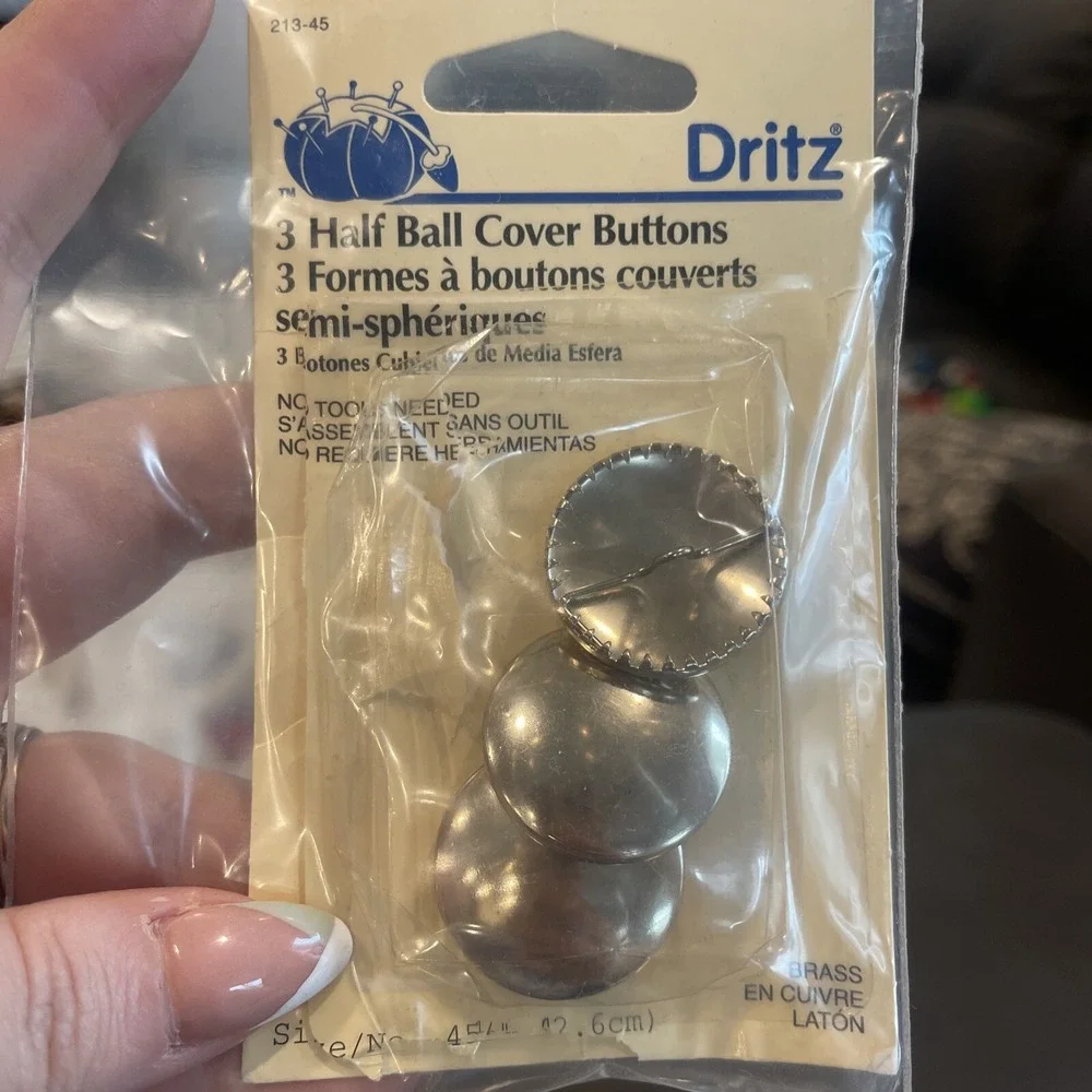 Dritz 3 Half-Ball‎ Cover Buttons Size 45 1-1/8